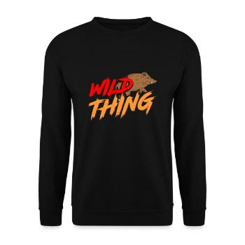 Wild boar - Unisex Sweatshirt - black - Front - Alina (178cm) & Michal (187cm)