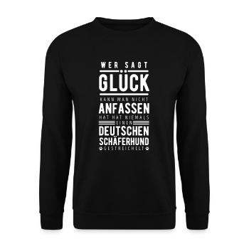 Deutscher Schäferhund - Unisex Pullover - Schwarz - Vorne - Alina (178cm) & Michal (187cm)