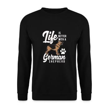 German shepherd dog - Unisex Sweatshirt - black - Front - Alina (178cm) & Michal (187cm)