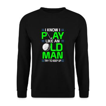 Golf Golfer Golf Course Gift Club de Golf Drôle - Sweat-shirt Unisexe - noir - Devant - Alina (178cm) & Michal (187cm)