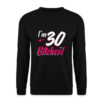 30th birthday - Unisex Sweatshirt - black - Front - Alina (178cm) & Michal (187cm)