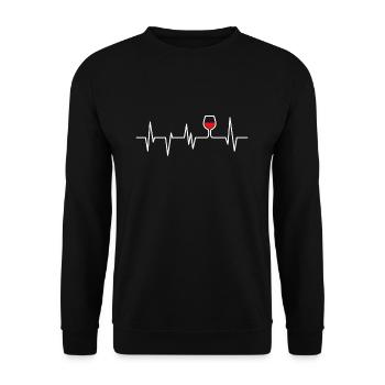 Wein - Unisex Pullover - Schwarz - Vorne - Alina (178cm) & Michal (187cm)