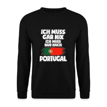 Portugal - Unisex Pullover - Schwarz - Vorne - Alina (178cm) & Michal (187cm)