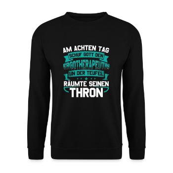 Ergotherapeutin Ergotherapie Geschenk - Unisex Pullover - Schwarz - Vorne - Alina (178cm) & Michal (187cm)