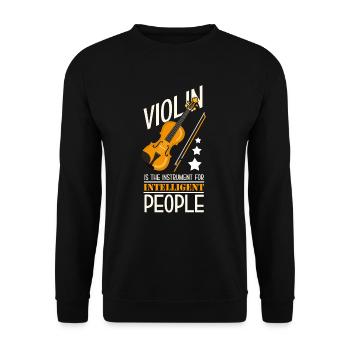 Geige - Unisex Pullover - Schwarz - Vorne - Alina (178cm) & Michal (187cm)