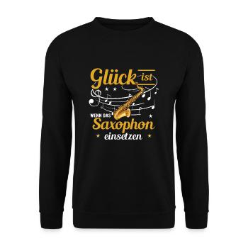 Saxophone - Unisex Pullover - Schwarz - Vorne - Alina (178cm) & Michal (187cm)