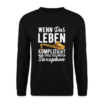 Saxophone - Unisex Pullover - Schwarz - Vorne - Alina (178cm) & Michal (187cm)