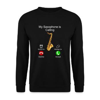 Saxophone - Unisex Pullover - Schwarz - Vorne - Alina (178cm) & Michal (187cm)