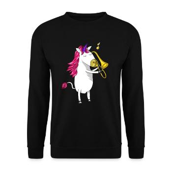trombone - Unisex Sweatshirt - black - Front - Alina (178cm) & Michal (187cm)