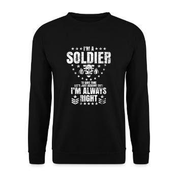 Soldat Militär Bund Geschenk - Unisex Pullover - Schwarz - Vorne - Alina (178cm) & Michal (187cm)