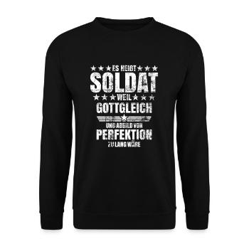 Soldat Militär Bund Geschenk - Unisex Pullover - Schwarz - Vorne - Alina (178cm) & Michal (187cm)