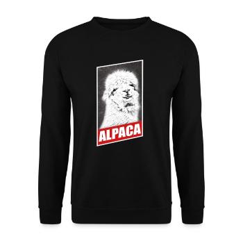 Alpaca Lama Gift - Unisex Sweatshirt - black - Front - Alina (178cm) & Michal (187cm)