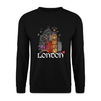 Londres - Sweat-shirt Unisexe - noir - Devant - Alina (178cm) & Michal (187cm)