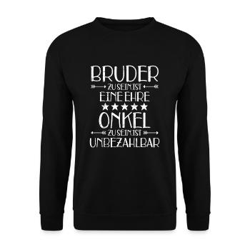 Onkel - Unisex Pullover - Schwarz - Vorne - Alina (178cm) & Michal (187cm)