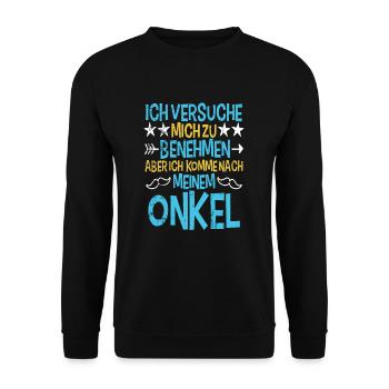 Onkel - Unisex Pullover - Schwarz - Vorne - Alina (178cm) & Michal (187cm)