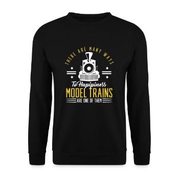 Train trains train modèle - Sweat-shirt Unisexe - noir - Devant - Alina (178cm) & Michal (187cm)
