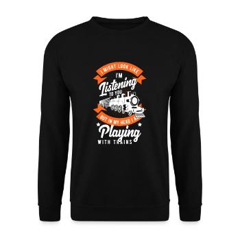 Train trains train modèle - Sweat-shirt Unisexe - noir - Devant - Alina (178cm) & Michal (187cm)
