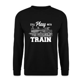 Train trains train modèle - Sweat-shirt Unisexe - noir - Devant - Alina (178cm) & Michal (187cm)