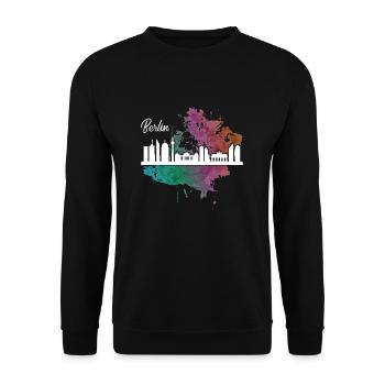 Berlin - Sweat-shirt Unisexe - noir - Devant - Alina (178cm) & Michal (187cm)