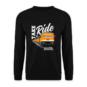 Train trains train modèle - Sweat-shirt Unisexe - noir - Devant - Alina (178cm) & Michal (187cm)