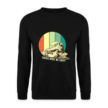 Train trains train modèle - Sweat-shirt Unisexe - noir - Devant - Alina (178cm) & Michal (187cm)