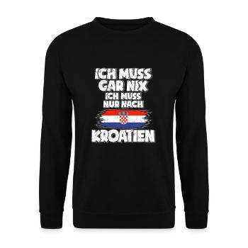 Kroatien - Unisex Pullover - Schwarz - Vorne - Alina (178cm) & Michal (187cm)