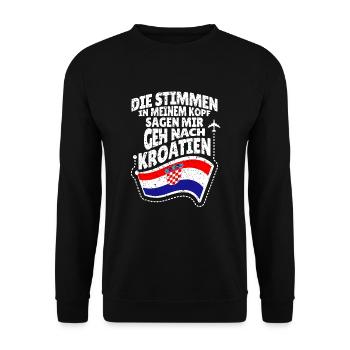 Kroatien - Unisex Pullover - Schwarz - Vorne - Alina (178cm) & Michal (187cm)