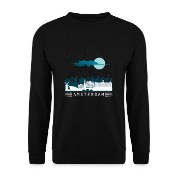 Amsterdam - Sweat-shirt Unisexe - noir - Devant - Alina (178cm) & Michal (187cm)