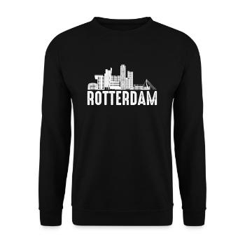 Rotterdam - Unisex Pullover - Schwarz - Vorne - Alina (178cm) & Michal (187cm)