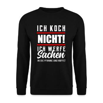 lustiger Spruch - Unisex Pullover - Schwarz - Vorne - Alina (178cm) & Michal (187cm)