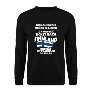 Finnland - Unisex Pullover - Schwarz - Vorne - Alina (178cm) & Michal (187cm)