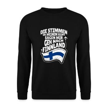 Finnland - Unisex Pullover - Schwarz - Vorne - Alina (178cm) & Michal (187cm)