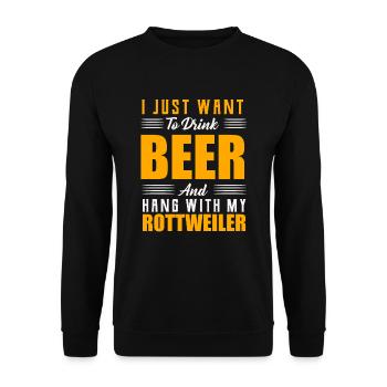 rottweiler - Unisex Sweatshirt - black - Front - Alina (178cm) & Michal (187cm)