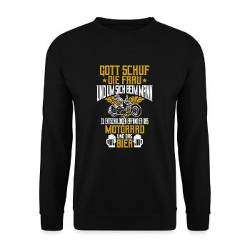 Motorrad Motorrad fahren Geschenk Motocross Bike B - Unisex Pullover - Schwarz - Vorne - Alina (178cm) & Michal (187cm)