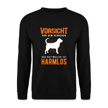 Rottweiler - Unisex Pullover - Schwarz - Vorne - Alina (178cm) & Michal (187cm)