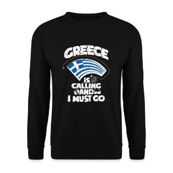 Greece - Unisex Sweatshirt - black - Front - Alina (178cm) & Michal (187cm)