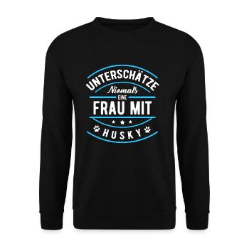 Husky - Unisex Pullover - Schwarz - Vorne - Alina (178cm) & Michal (187cm)