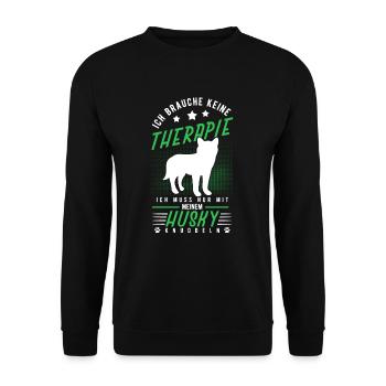 Husky - Unisex Pullover - Schwarz - Vorne - Alina (178cm) & Michal (187cm)