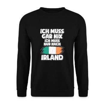 Irland - Unisex Pullover - Schwarz - Vorne - Alina (178cm) & Michal (187cm)