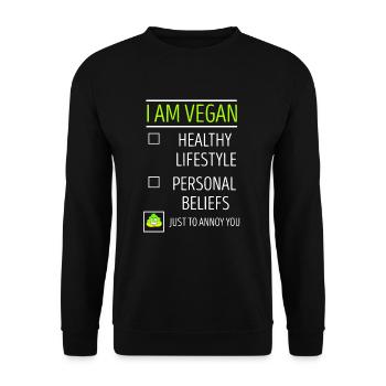Vegan - Unisex Pullover - Schwarz - Vorne - Alina (178cm) & Michal (187cm)