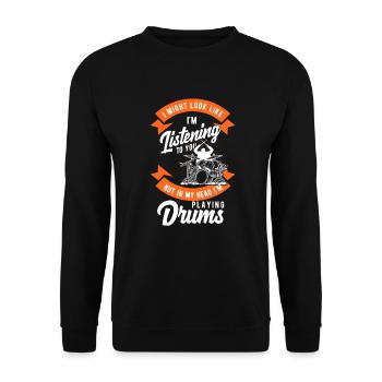 Drums drummer drummer gift - Unisex Sweatshirt - black - Front - Alina (178cm) & Michal (187cm)