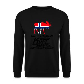Norway - Unisex Sweatshirt - black - Front - Alina (178cm) & Michal (187cm)