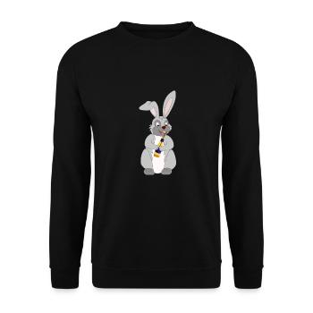 Lapin de bière osterhase buveur de bière cadeau Pâques - Sweat-shirt Unisexe - noir - Devant - Alina (178cm) & Michal (187cm)
