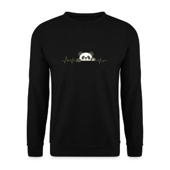 Panda - Unisex Pullover - Schwarz - Vorne - Alina (178cm) & Michal (187cm)