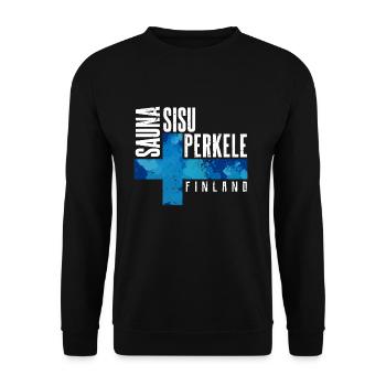 Finland - Unisex Sweatshirt - black - Front - Alina (178cm) & Michal (187cm)