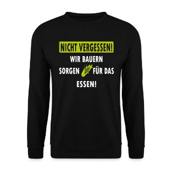 Bauern Demo Protest Landwirte Demonstration Agrar - Unisex Pullover - Schwarz - Vorne - Alina (178cm) & Michal (187cm)