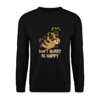 Faultier Faul Faul sein Geschenk - Unisex Pullover - Schwarz - Vorne - Alina (178cm) & Michal (187cm)