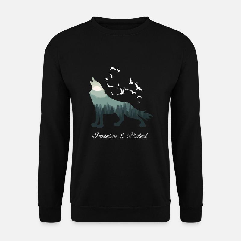 wolf - Unisex Sweatshirt - black