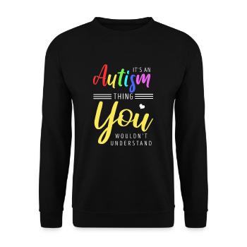 autism - Unisex Sweatshirt - black - Front - Alina (178cm) & Michal (187cm)