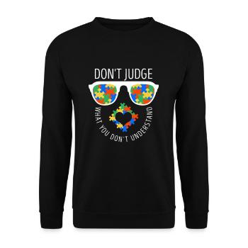 autism - Unisex Sweatshirt - black - Front - Alina (178cm) & Michal (187cm)